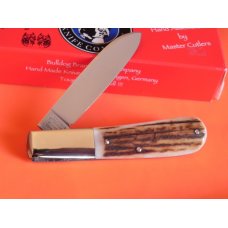 2007 Bulldog Brand, HAND MADE, 1 Blade Barlow w/ Fantastic Deer Stag Handles & Blade Etch +Orig Box 2007 Bulldog Brand, HAND MADE, 1 Blade Barlow w/ Fantastic Deer Stag Handles & Blade Etch +Orig Box