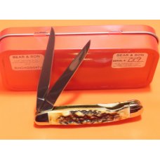 Bear & Son Cutlery Special Build Muskrat  Blade Jack Rabbit Special Trapper w Stag Horn Handles -NOS