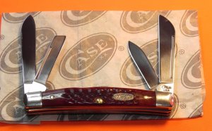 1997 Case xx 4 Blade Congress Knife –MDL# 64052 SS with Pocket Worn Red Bone Handles - NOS