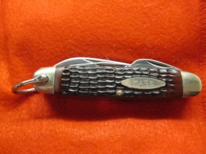 Case Knife XX USA  64005R 4-Dot Delrin 1976 4 blade camp Knife Used