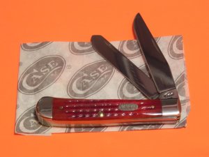 1997 Case xx 2 Blade 4 & 1/4" Trapper Knife –MDL# 6254 SS with Pocket Worn Red Bone Handles - NOS