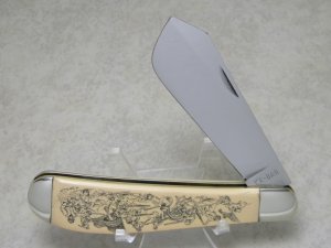 Ka-Bar Union CP-92 Delrin "Civil War" Scrimshawed Jumbo Cotton Sampler Knife c.1992