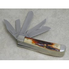 Case XX USA 3 Dot (1997) Red Stag R5507 5 Blade Mini Trapper Knife Case XX USA 3 Dot (1997) Red Stag R5507 5 Blade Mini Trapper Knife