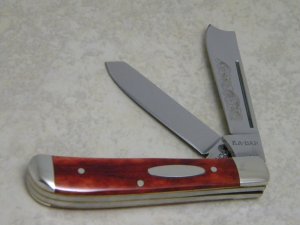 Ka-Bar UCCo. (Union Cutlery Co.) OH089 Smooth Red Bone One Arm Razor Mini Trapper Knife c.1989