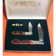 1998 Russell (Green River Works) Daddy Barlow & Barlow Knife Set w/ Bone Handles in Display Box -NOS 1998 Russell (Green River Works) Daddy Barlow & Barlow Knife Set w/ Bone Handles in Display Box -NOS