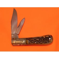 Vintage HAND MADE Bulldog Brand "Ohio White Burley" 2 Blade Tobacco Barlow w Great Stag Handles -NOS Vintage HAND MADE Bulldog Brand "Ohio White Burley" 2 Blade Tobacco Barlow w Great Stag Handles -NOS