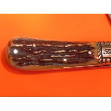 Vintage HAND MADE Bulldog Brand "Ohio White Burley" 2 Blade Tobacco Barlow w Great Stag Handles -NOS Vintage HAND MADE Bulldog Brand "Ohio White Burley" 2 Blade Tobacco Barlow w Great Stag Handles -NOS