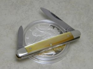 Bulldog Brand Germany Genuine Gold Lip Pearl Miniature Pen Knife