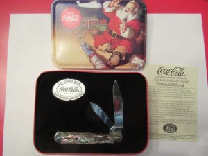 Case XX Christmas Coca-Cola Tin Abalone Coke Boke  Pattern # 8225 1/2 SS 