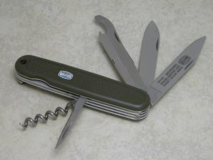 Victorinox Switzerland Stainless Rostfrei Mauser Green 5 Blade Folding Sportsman's Knife