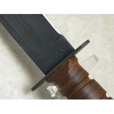 Camillus NY USA USMC Stacked Leather Fixed Blade Fighting Knife & Leather Sheath Camillus NY USA USMC Stacked Leather Fixed Blade Fighting Knife & Leather Sheath