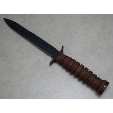 Camillus USA US M3 Stacked Leather Fixed Blade Fighting Knife & Leather Sheath Camillus USA US M3 Stacked Leather Fixed Blade Fighting Knife & Leather Sheath