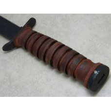 Camillus USA US M3 Stacked Leather Fixed Blade Fighting Knife & Leather Sheath Camillus USA US M3 Stacked Leather Fixed Blade Fighting Knife & Leather Sheath