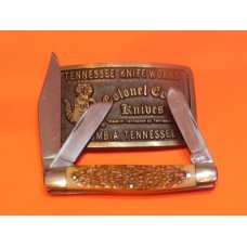 Vintage Colonel Coon 3 Blade Stockman Pocket Knife with Derlin Handles -NOS -Factory Edges on Blades Vintage Colonel Coon 3 Blade Stockman Pocket Knife with Derlin Handles -NOS -Factory Edges on Blades