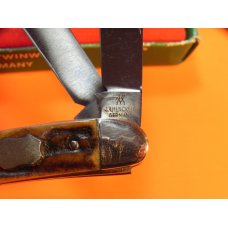 Vintage 1960s J A Henckels 3 Blade Stockman MDL#1815 Pocket Knife w/ Great Stag Handles! NOS w/ Box Vintage 1960s J A Henckels 3 Blade Stockman MDL#1815 Pocket Knife w/ Great Stag Handles! NOS w/ Box