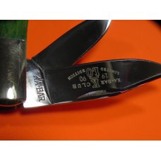 Vintage Ka-Bar Lo Club 2 Blade Dog Head Barlow Pocket Knife w/ Great Green Bone Handles - NOS & NM Vintage Ka-Bar Lo Club 2 Blade Dog Head Barlow Pocket Knife w/ Great Green Bone Handles - NOS & NM