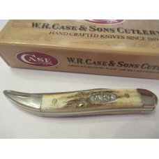 Case XX Stag Damascus Tiny Texas Toothpick Pattern # 510096D Case XX Stag Damascus Tiny Texas Toothpick Pattern # 510096D