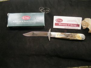 Case Knife XX USA  5111-1/2L Cheetah  2003 Genuine Stag with Scrolled Bolsters Swing Guard  Knife