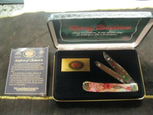 Case XX 9254 SS 2-Blade Trapper Folding Knife Merry Christmas Commemorative Edition # 394 