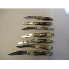 1980 Case XX 75th Anniversary Stag Engraved Set of 7 Knives 1980 Case XX 75th Anniversary Stag Engraved Set of 7 Knives