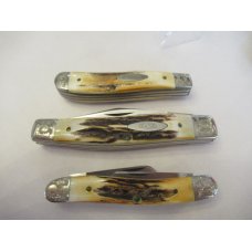1980 Case XX 75th Anniversary Stag Engraved Set of 7 Knives 1980 Case XX 75th Anniversary Stag Engraved Set of 7 Knives