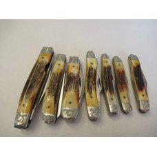 1980 Case XX 75th Anniversary Stag Engraved Set of 7 Knives 1980 Case XX 75th Anniversary Stag Engraved Set of 7 Knives