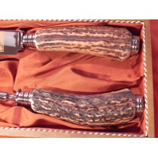 Zwilling J A Henckels Carving Knife w/ Elk Wildlife Blade Etch + Serving Fork & Premium Stag Handles Zwilling J A Henckels Carving Knife w/ Elk Wildlife Blade Etch + Serving Fork & Premium Stag Handles