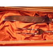 Zwilling J A Henckels Carving Knife w/ Elk Wildlife Blade Etch + Serving Fork & Premium Stag Handles Zwilling J A Henckels Carving Knife w/ Elk Wildlife Blade Etch + Serving Fork & Premium Stag Handles
