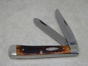 Case XX Stainless USA 9 Dot (1971) Pretty Bone 6254 "Tested XX Razor Edge" Trapper Knife