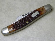Schrade+ USA 825 Jigged Delrin Razor Blade Stainless Stockman Knife in Tube Schrade+ USA 825 Jigged Delrin Razor Blade Stainless Stockman Knife in Tube