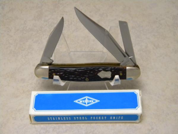 Western USA Jigged Delrin S-6504 Stockman Knife NIB