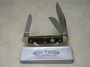 Boker Tree Brand Solingen, Germany 8573B Brown Bone Stockman Knife in Box