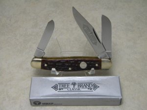 Boker Tree Brand Solingen, Germany 8573BR Reddish Bone Stockman Knife in Box