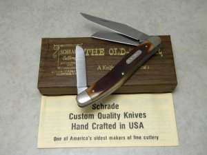 Schrade USA 61OT Saw-Cut Delrin Slim Premium Stockman Knife in Box
