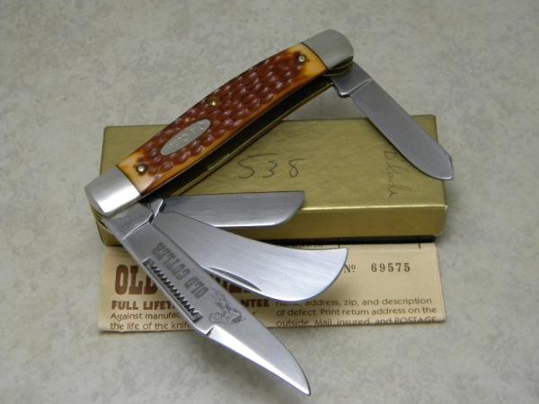 Old Cutler USA Jigged Delrin Carbon Steel 538 4-Blade Stockman Knife in Box Old Cutler USA Jigged Delrin Carbon Steel 538 4-Blade Stockman Knife in Box