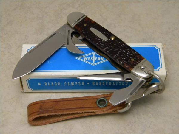 Western USA S-901-S Delrin Camp Scout Utility Knife & Leather Strap c.1978 - NIB 