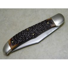 Queen Cutlery Co. Titusville PA Delrin #44B Folding Hunter Bolster Lock Knife in Box Queen Cutlery Co. Titusville PA Delrin #44B Folding Hunter Bolster Lock Knife in Box