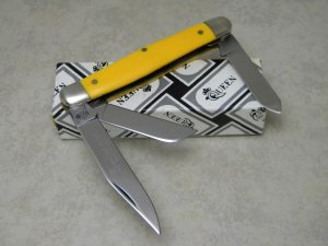 Queen Steel #9A Yellow Stockman Knife in Box