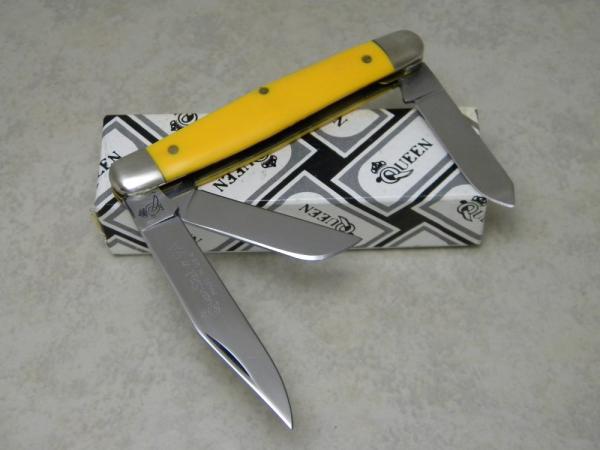 Queen Steel #9A Yellow Stockman Knife in Box Queen Steel #9A Yellow Stockman Knife in Box