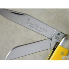 Queen Steel #9A Yellow Stockman Knife in Box Queen Steel #9A Yellow Stockman Knife in Box