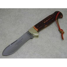Wilderness High-Carbon K- 6 Japan Lockback Knife w/Leather Strap in Box