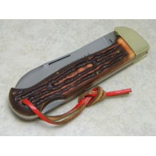 Wilderness High-Carbon K- 6 Japan Lockback Knife w/Leather Strap in Box