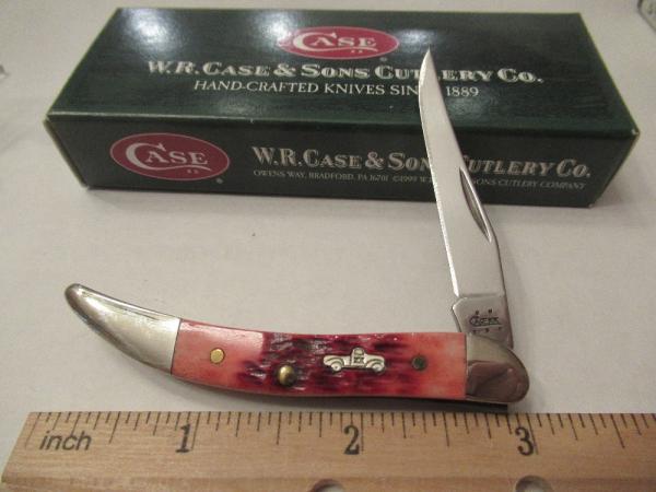 Case XX SFO, Red Bone, Tiny Texas Toothpick, Truck Shield, Pattern # 610096 SS Case XX SFO, Red Bone, Tiny Texas Toothpick, Truck Shield, Pattern # 610096 SS