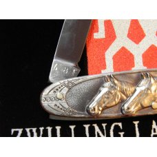 Vintage J A Henckels 2 Blade Gents Knife w/ Horse Heads on Metal Handles -Limited Edition Vintage J A Henckels 2 Blade Gents Knife w/ Horse Heads on Metal Handles -Limited Edition