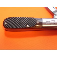 Russell (Green River Works) Barlow Pocket Knife w/ Brown Bone Handles & Blade Etching -NOS w/ Box