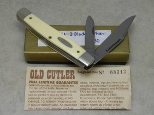 Old Cutler USA Smooth White 521 Carbon Steel Jack Knife in Box