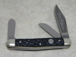 Heinr Boker & Co. Baumwerk Solingen Germany Alemania Tree Brand Jigged Black Large Stockman Knife