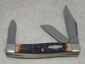 Camillus New York USA C-2 Imitation Stag Large Stockman Knife