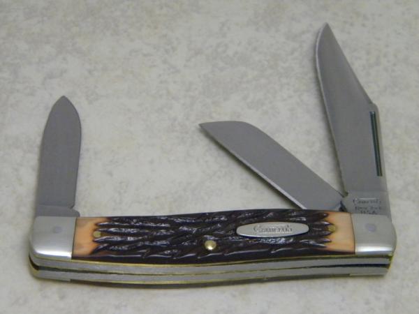 Camillus New York USA C-2 Imitation Stag Large Stockman Knife