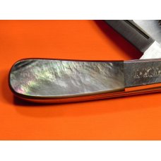 I*XL Barlow Pocket Knife w/ Black Lip Pearl & fiery Multi-Colored Handles -I*XL Blade Etch-IXL -NOS